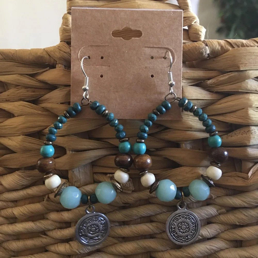 Handmade boho chic salvaged repurposed earrings